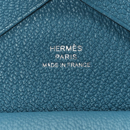 Hermes Chevre Chamkila Calvi Duo Card Case Blue Jean 6 of 6