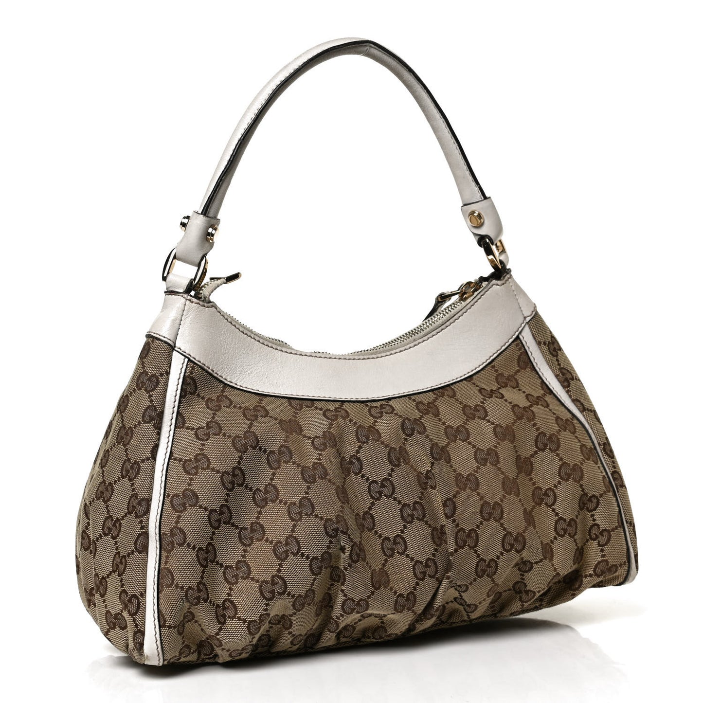 Monogram Medium D Gold Ring Hobo White