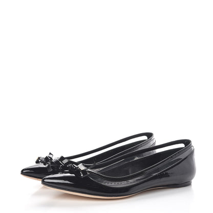 Christian Dior Patent PVC Bow Ballerina Flats 36.5 Black 3 of 12