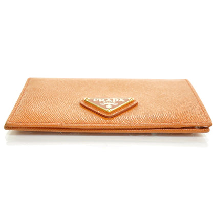 Prada Saffiano Card Holder Wallet Orange 4 of 9