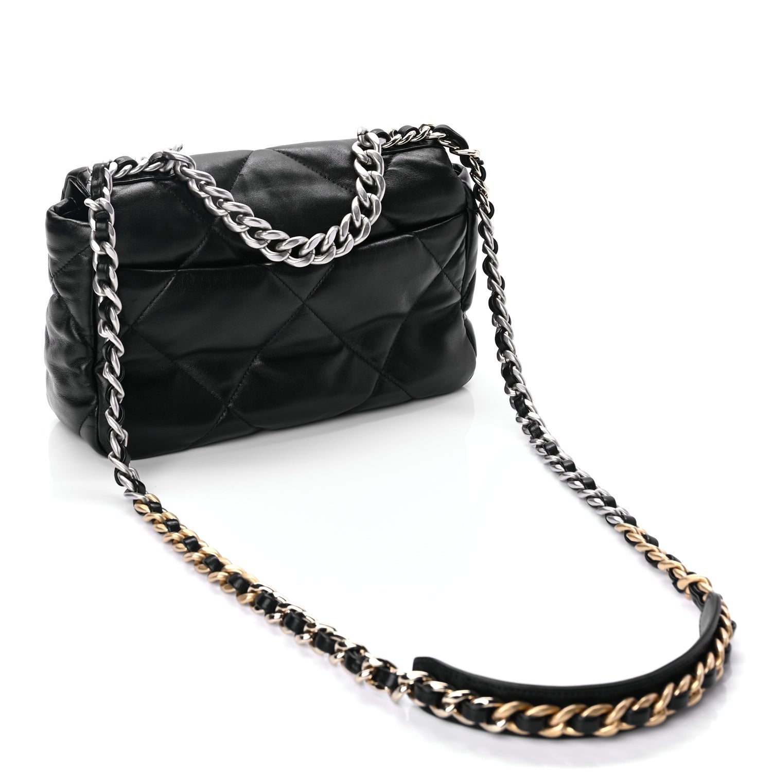 Chanel Lambskin Quilted Medium  19 Flap Black 3 of 10
