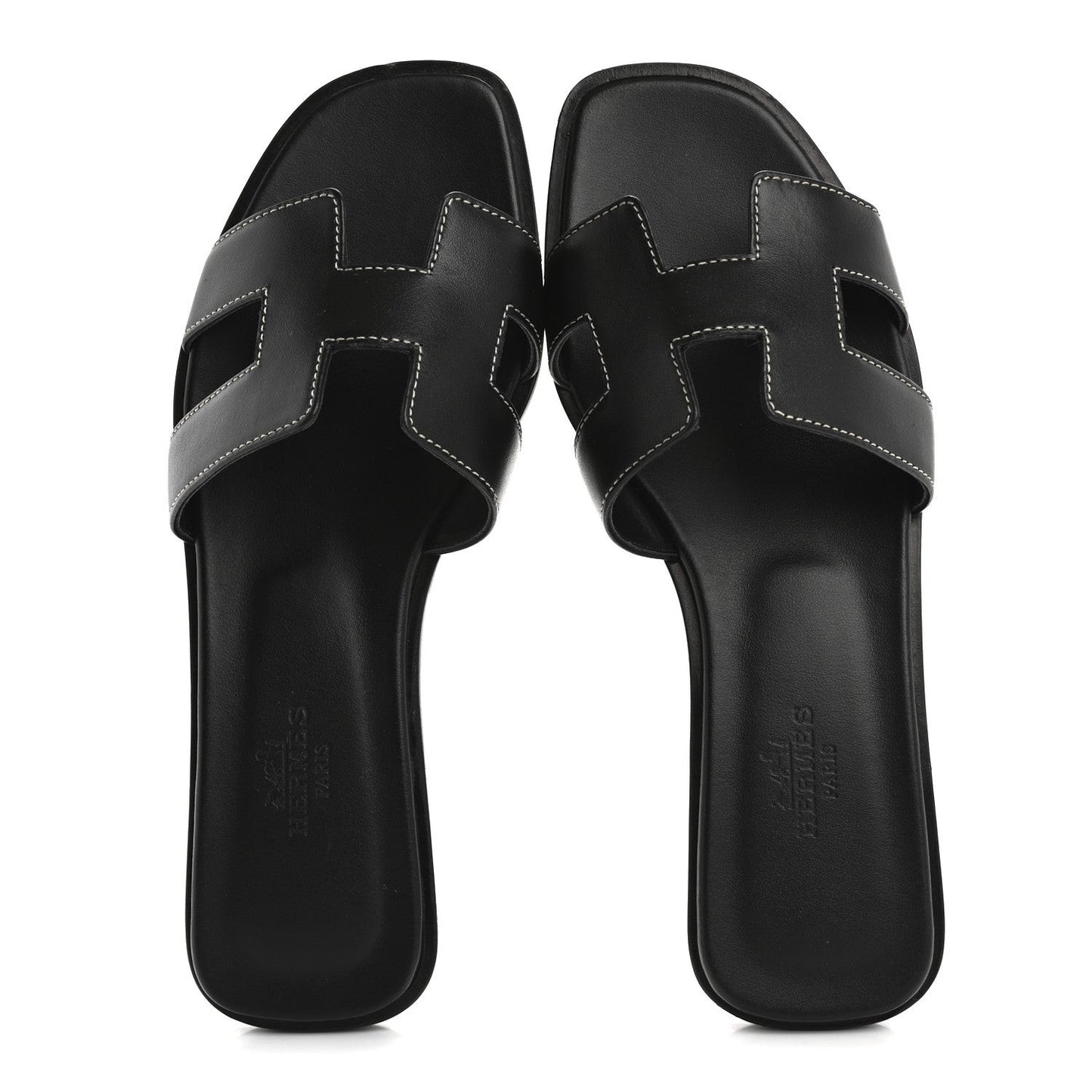Box Calfskin Oran Sandals 36.5 Black