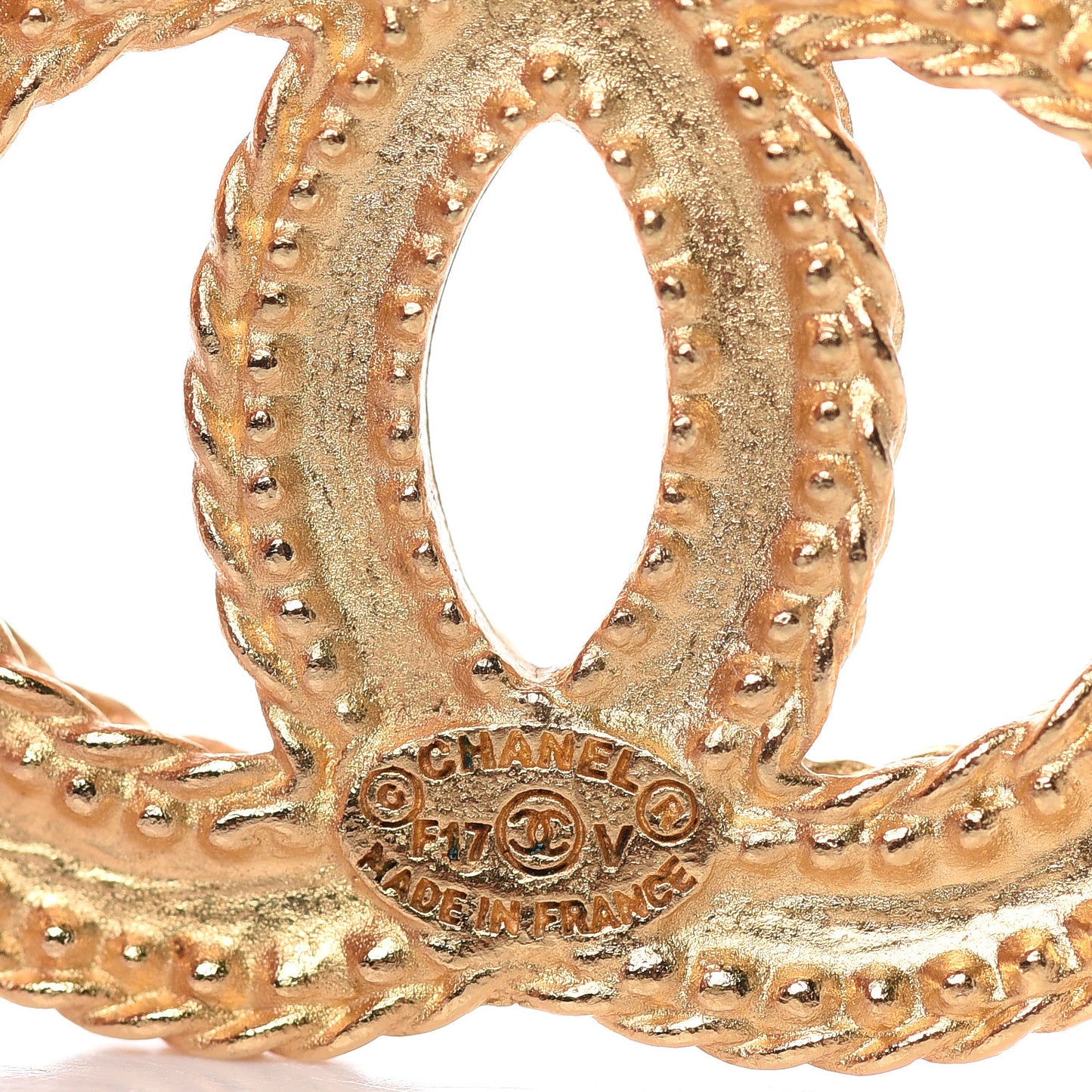 CC Drop Earrings Matte Gold