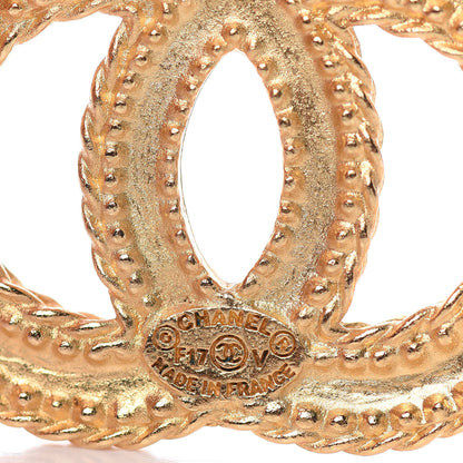 Chanel CC Drop Earrings Matte Gold 4 of 5