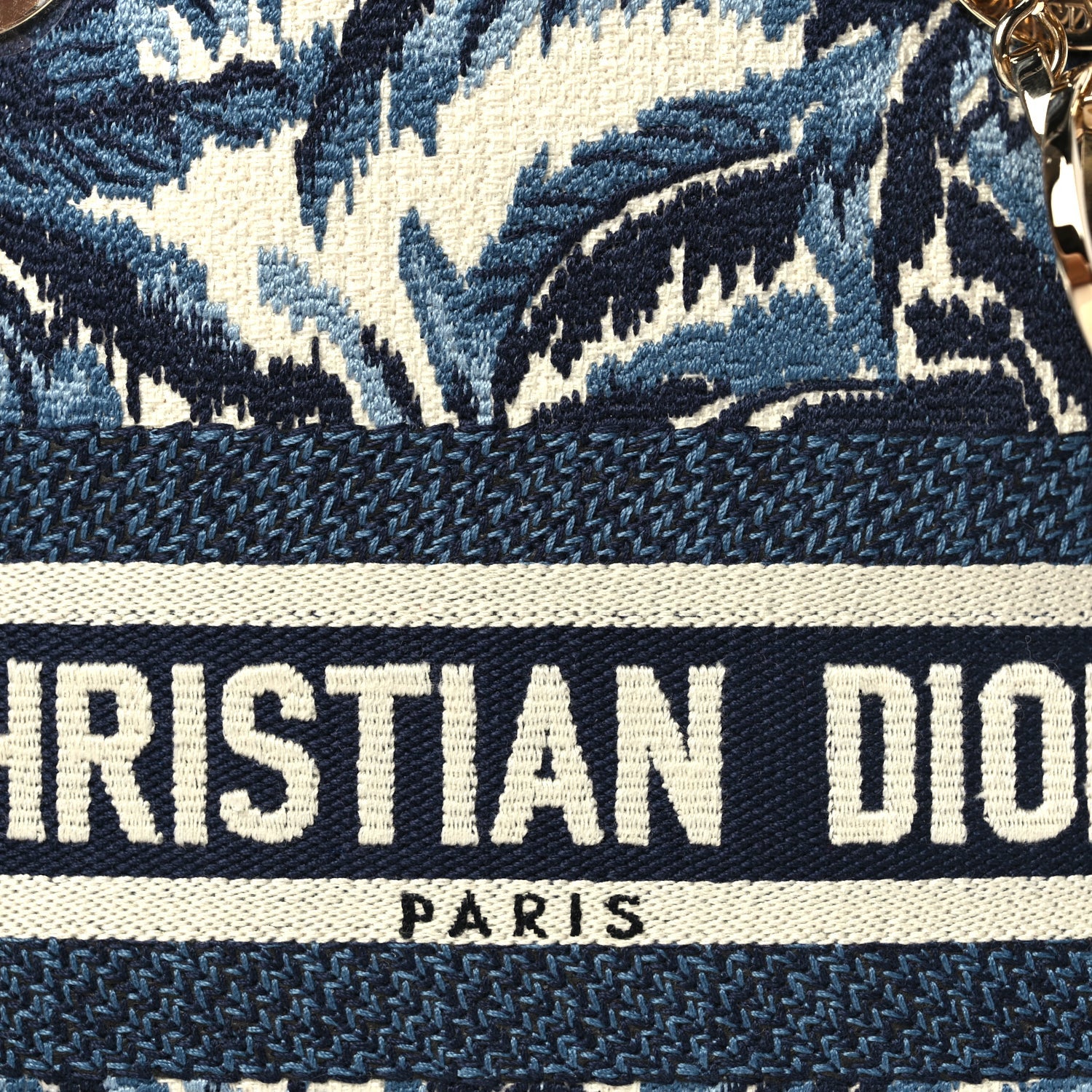 Christian Dior Canvas Embroidered Palm Tree Toile De Jouy Medium Lady D-Lite Blue 6 of 8