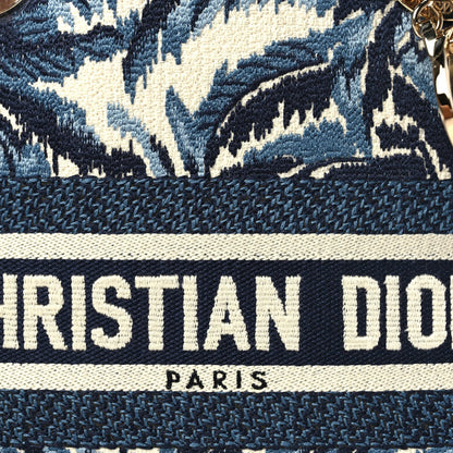 Christian Dior Canvas Embroidered Palm Tree Toile De Jouy Medium Lady D-Lite Blue 6 of 8