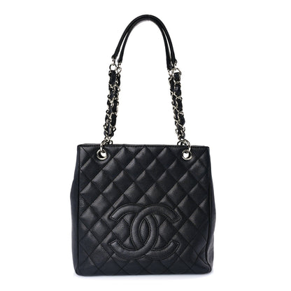 Chanel Caviar Quilted Petit Shopping Tote PST Black 1 of 9