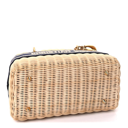 Christian Dior Wicker Oblique Medium Lady Dior Bag Blue Multicolor 2 of 8