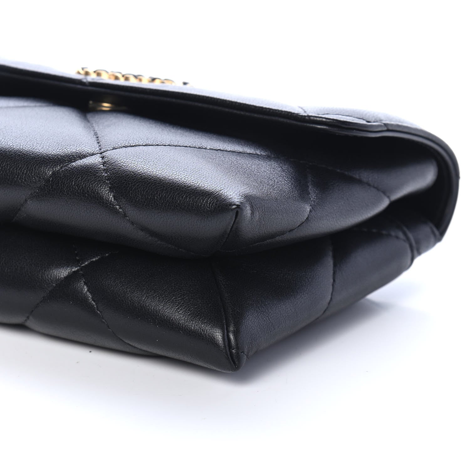 Chanel Lambskin Quilted Chanel 19 Flap Clutch Black 10 of 10