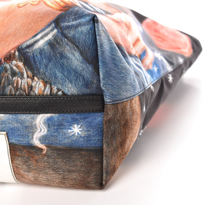 Prada Tessuto Nylon Collage Impossible True Love Printed Tote Blue 13 of 13