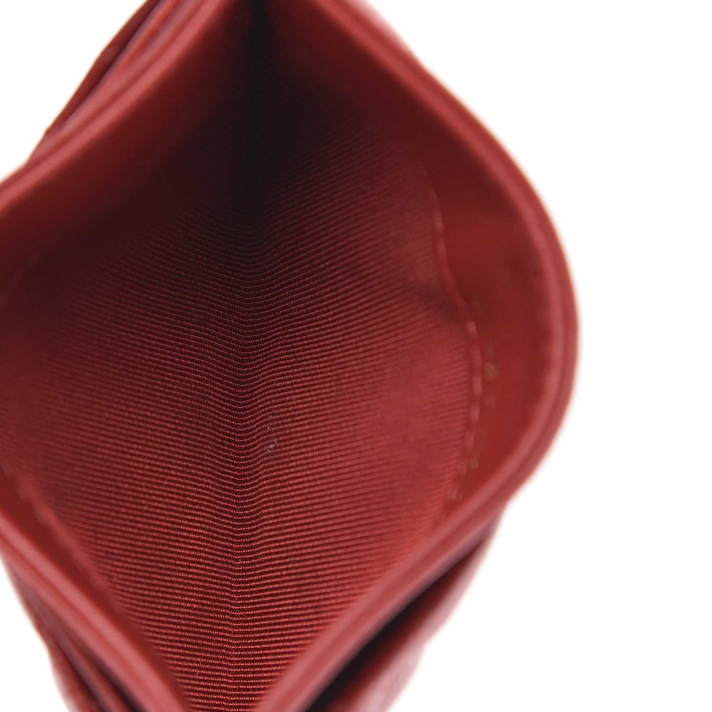 Lambskin Quilted Card Holder Red