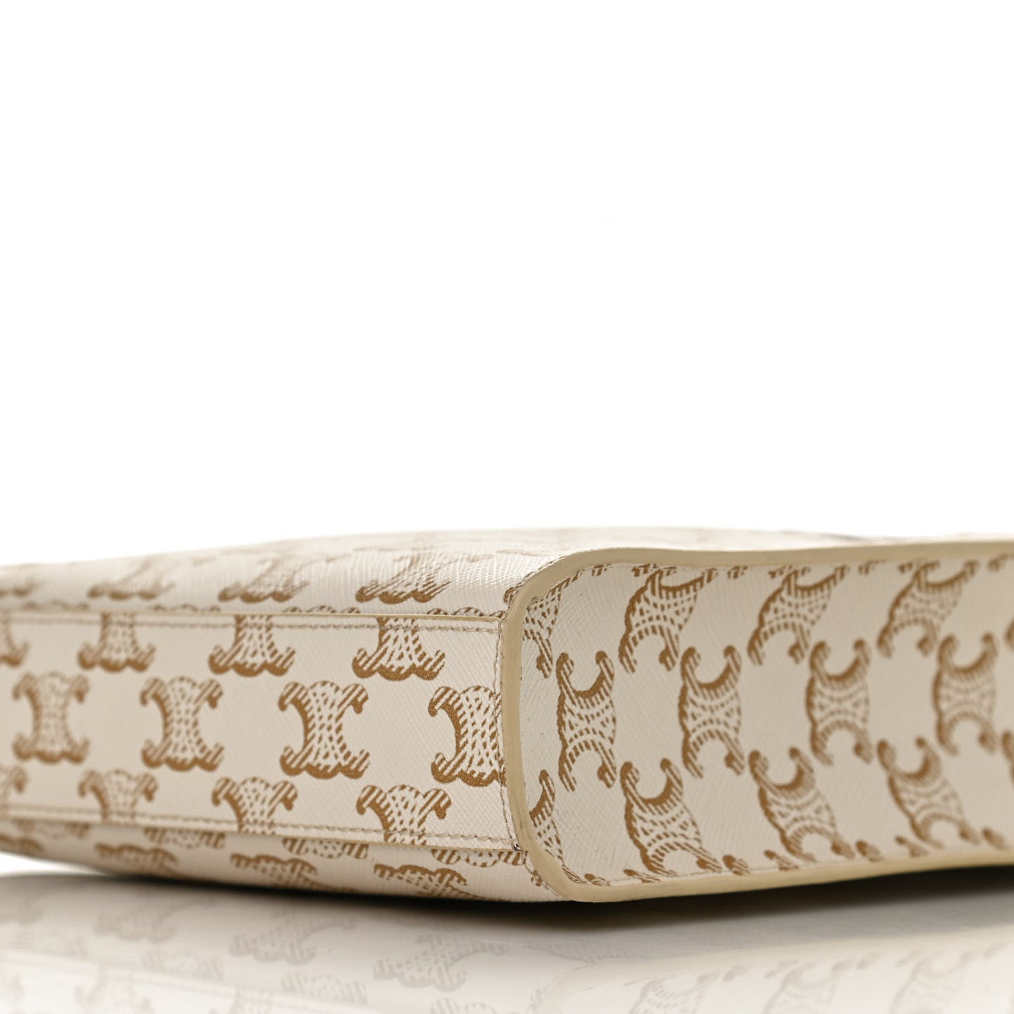 Triomphe Canvas Calfskin Mini Vertical Cabas White