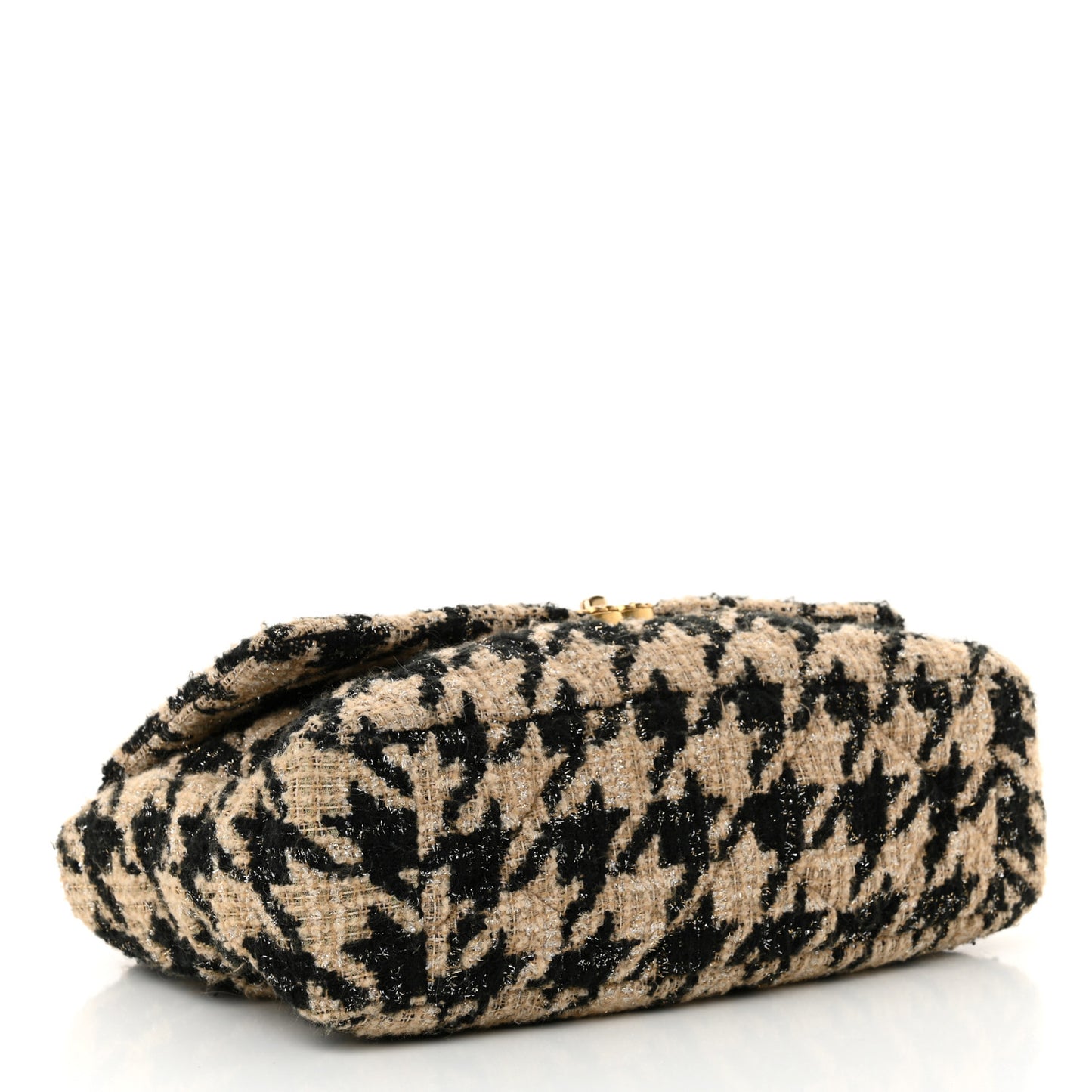 Tweed Maxi Chanel 19 Flap Beige Black