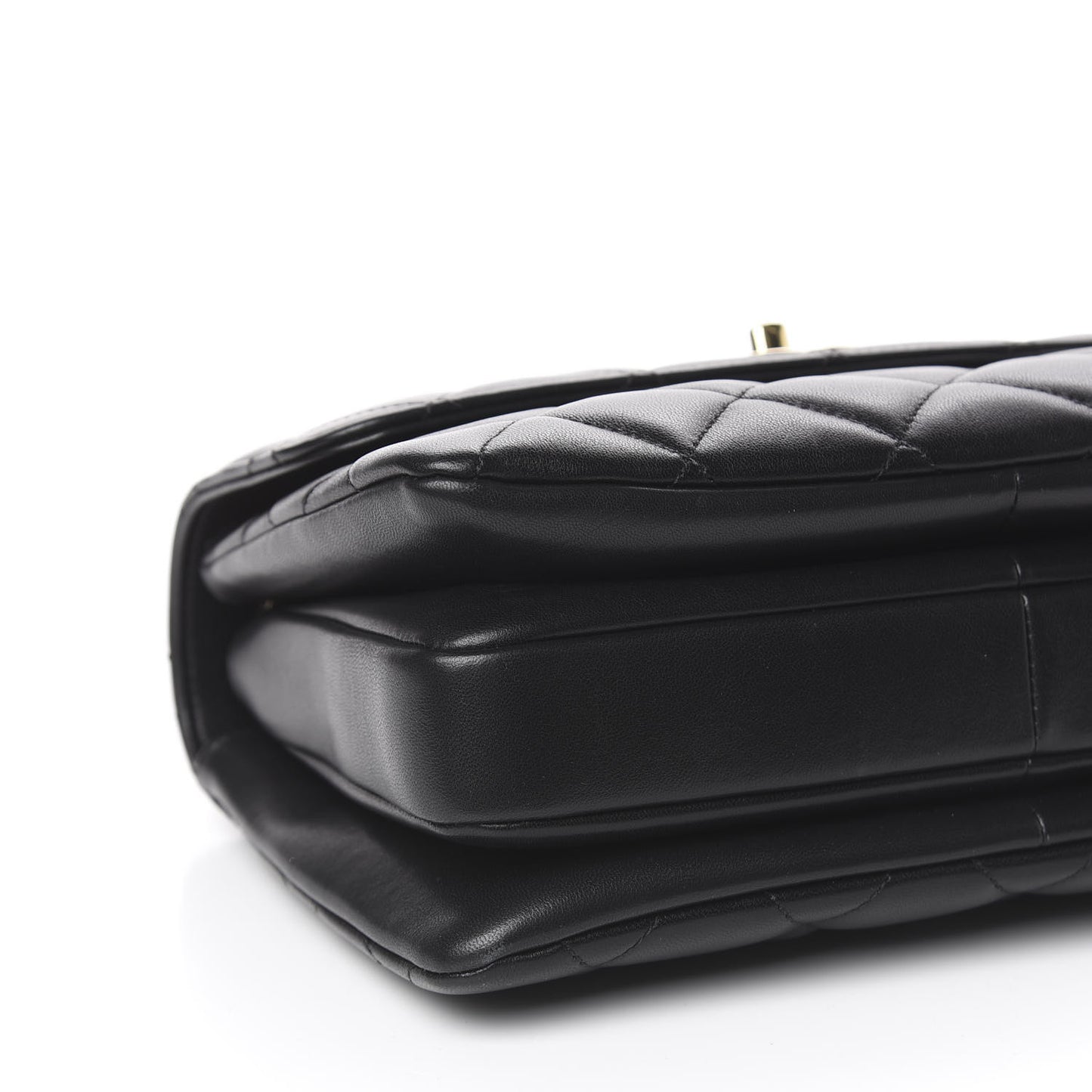 Lambskin Quilted Small Trendy CC Dual Handle Flap Bag Black