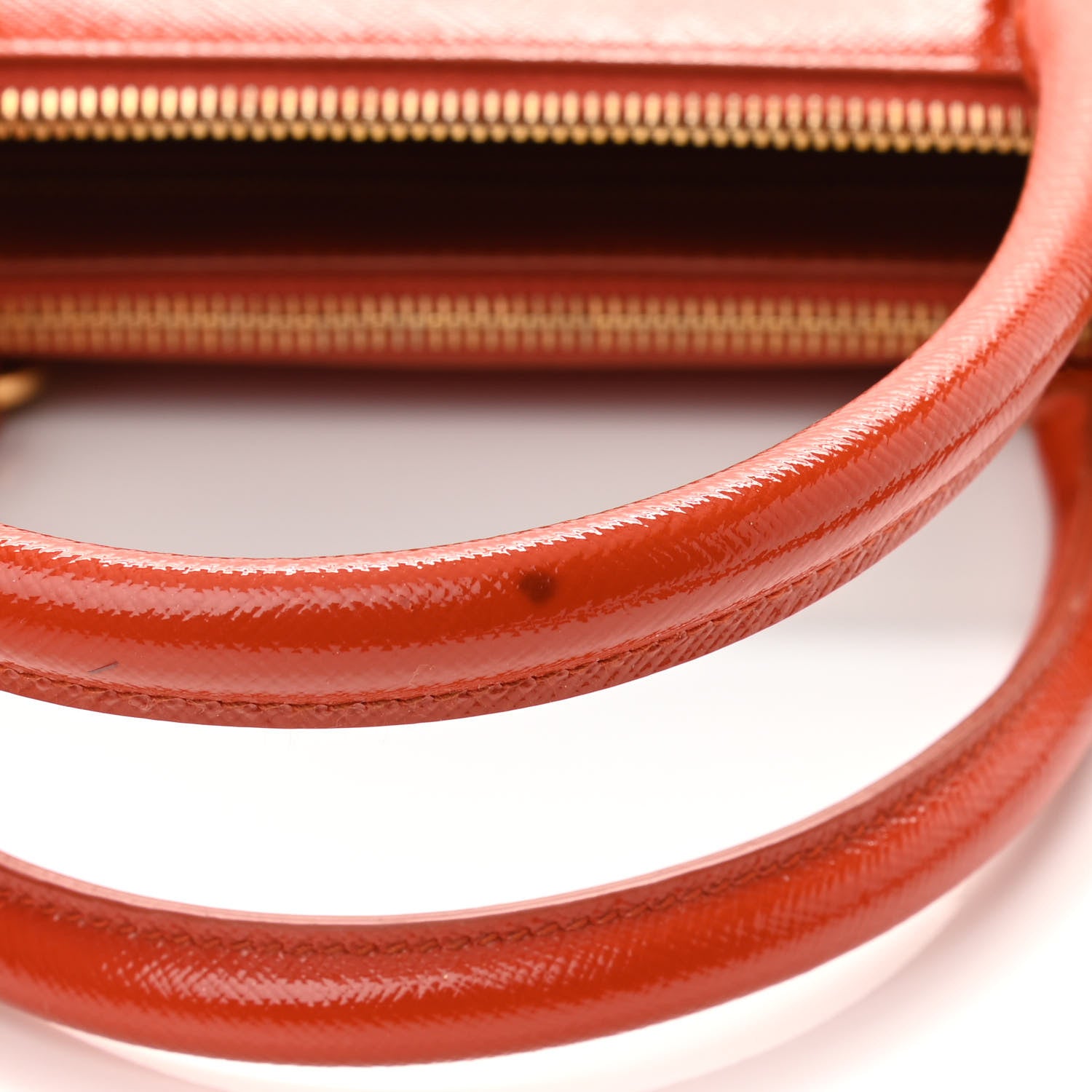 Prada Saffiano Vernice Medium Galleria Double Zip Tote Arancio 9 of 9