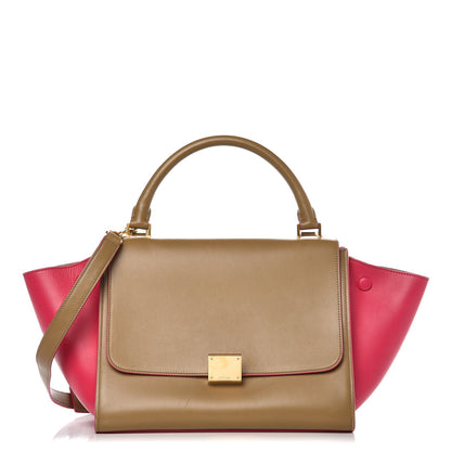 Celine Smooth Calfskin Small Bi-Color Trapeze Taupe Fuchsia 1 of 9