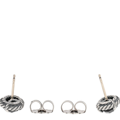 David Yurman Sterling Silver Black Onyx 8mm Chatelaine Earrings 3 of 4