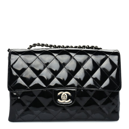 Chanel Patent Quilted Medium Single Flap Black 1 of 9