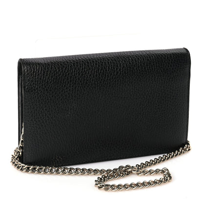 Gucci Dollar Calfskin Medium Betty Chain Wallet Black 2 of 8