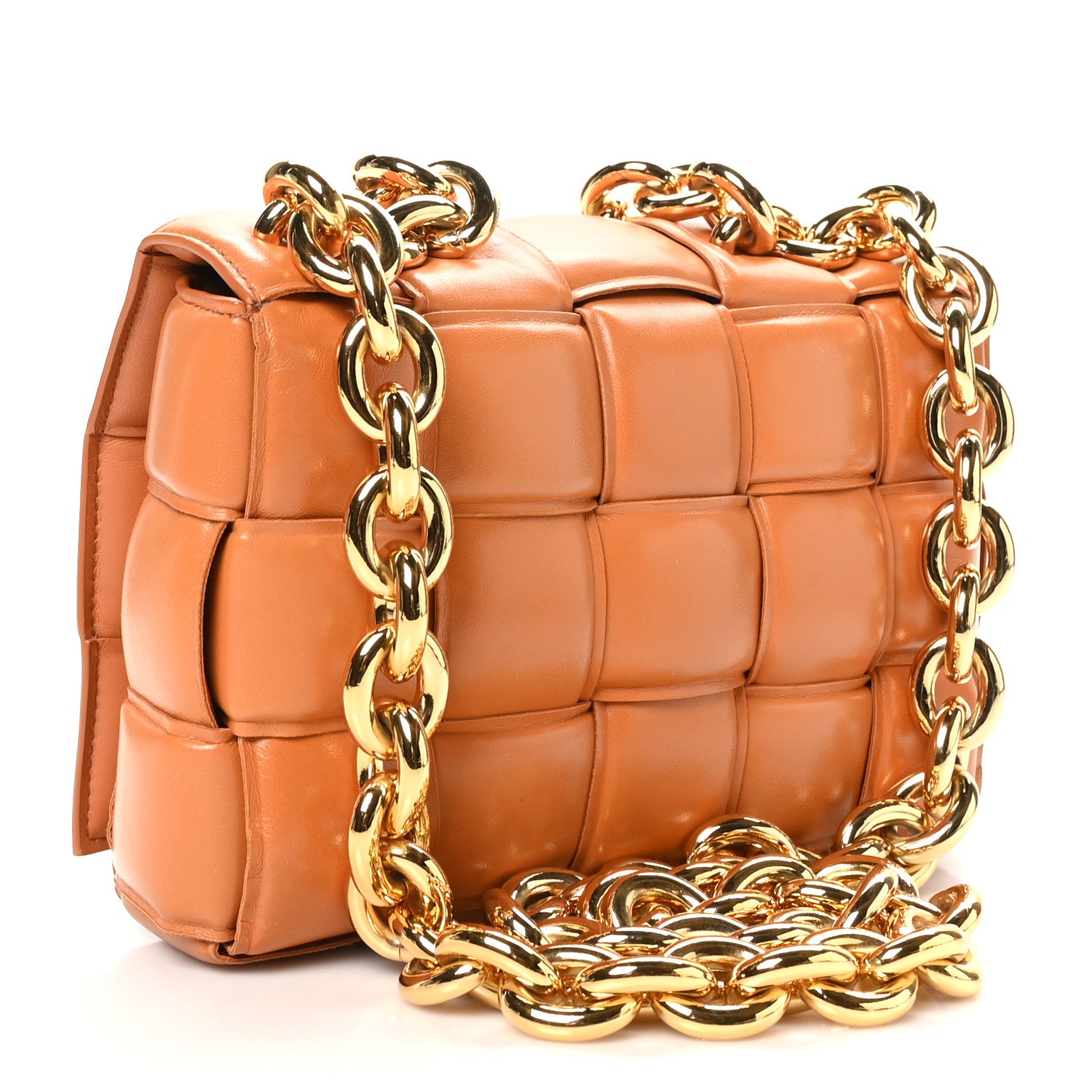 Bottega Veneta Lambskin Maxi Intreccio Padded Chain Cassette Crossbody Bag Clay 3 of 9