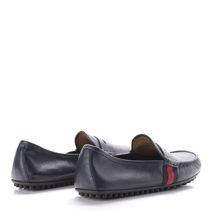 Gucci Nappa Web Mens Kanye Driver Loafers 8.5 Blue 4 of 11