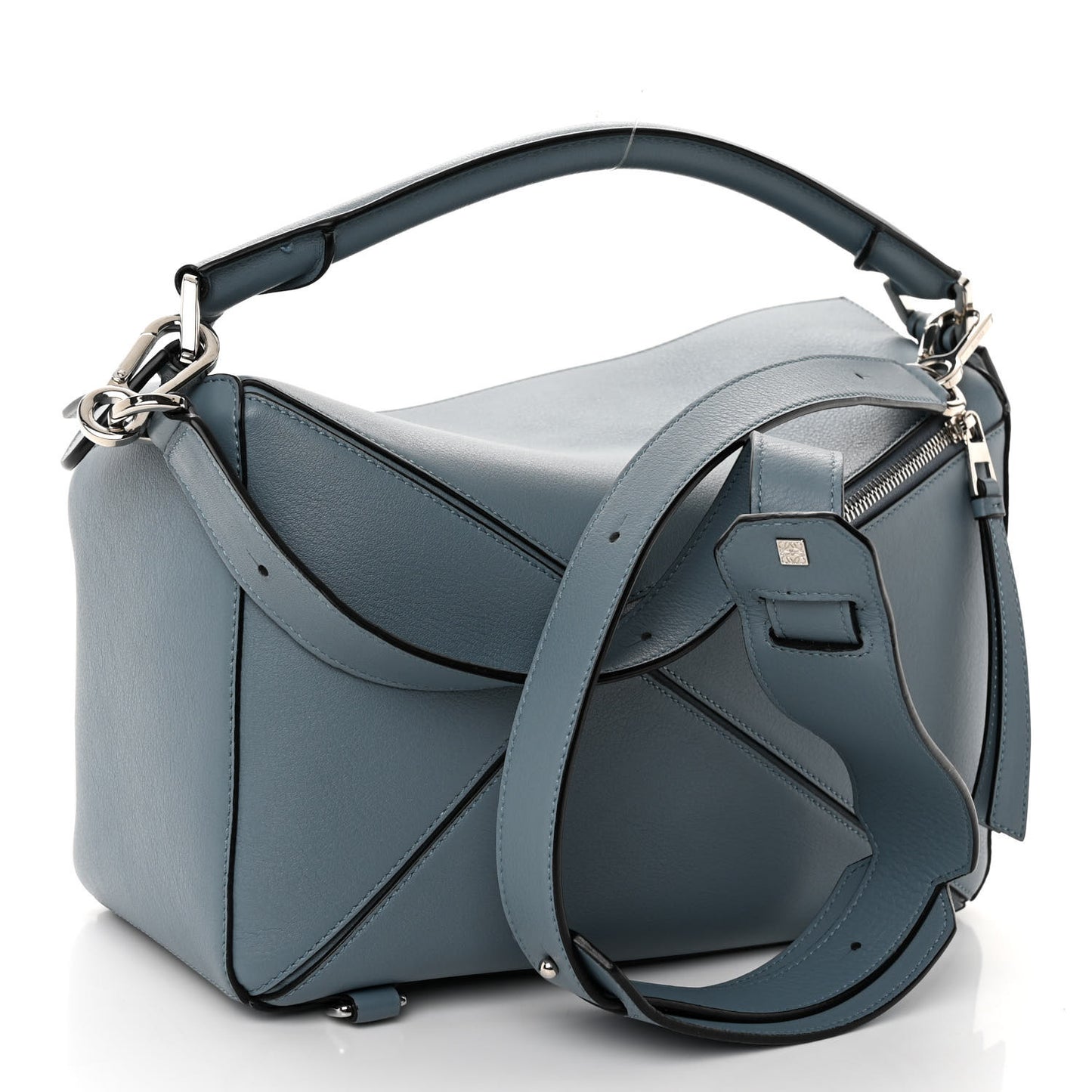 Calfskin Medium Puzzle Bag Stone Blue