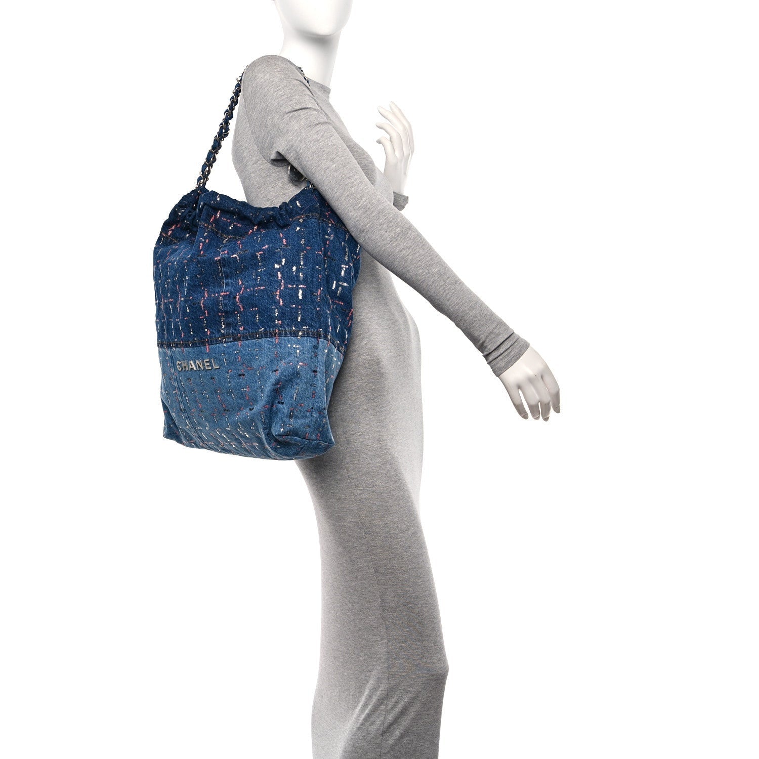 Chanel Denim Sequin 22 Blue 2 of 7