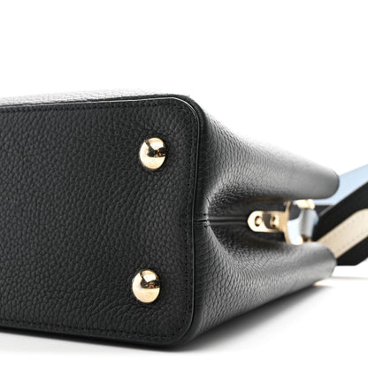 Louis Vuitton Taurillon Capucines MM Black Blue White 10 of 11