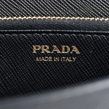 Prada Saffiano Metal Wristlet Wallet Black 6 of 13