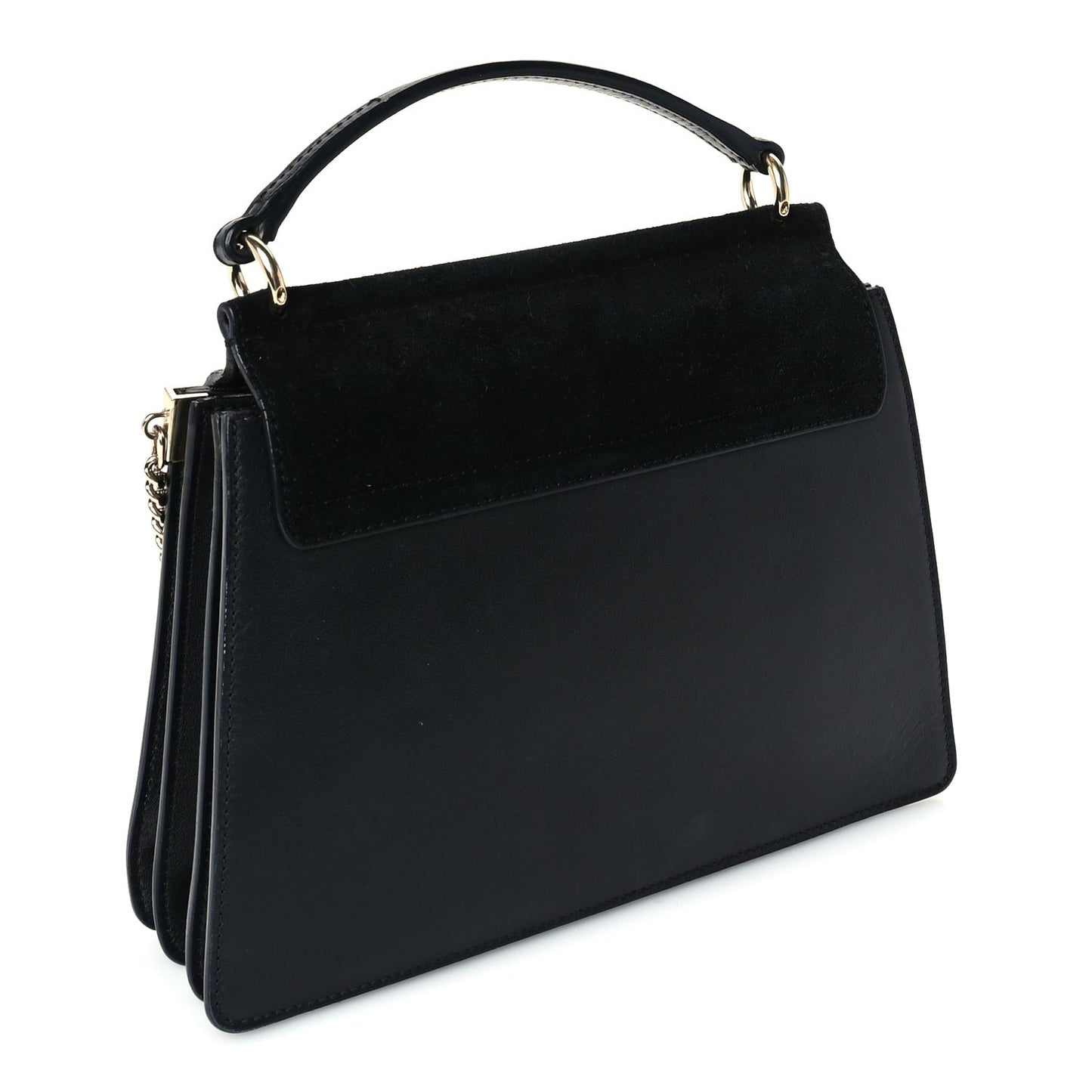 Suede Calfskin Small Faye Shoulder Bag Black