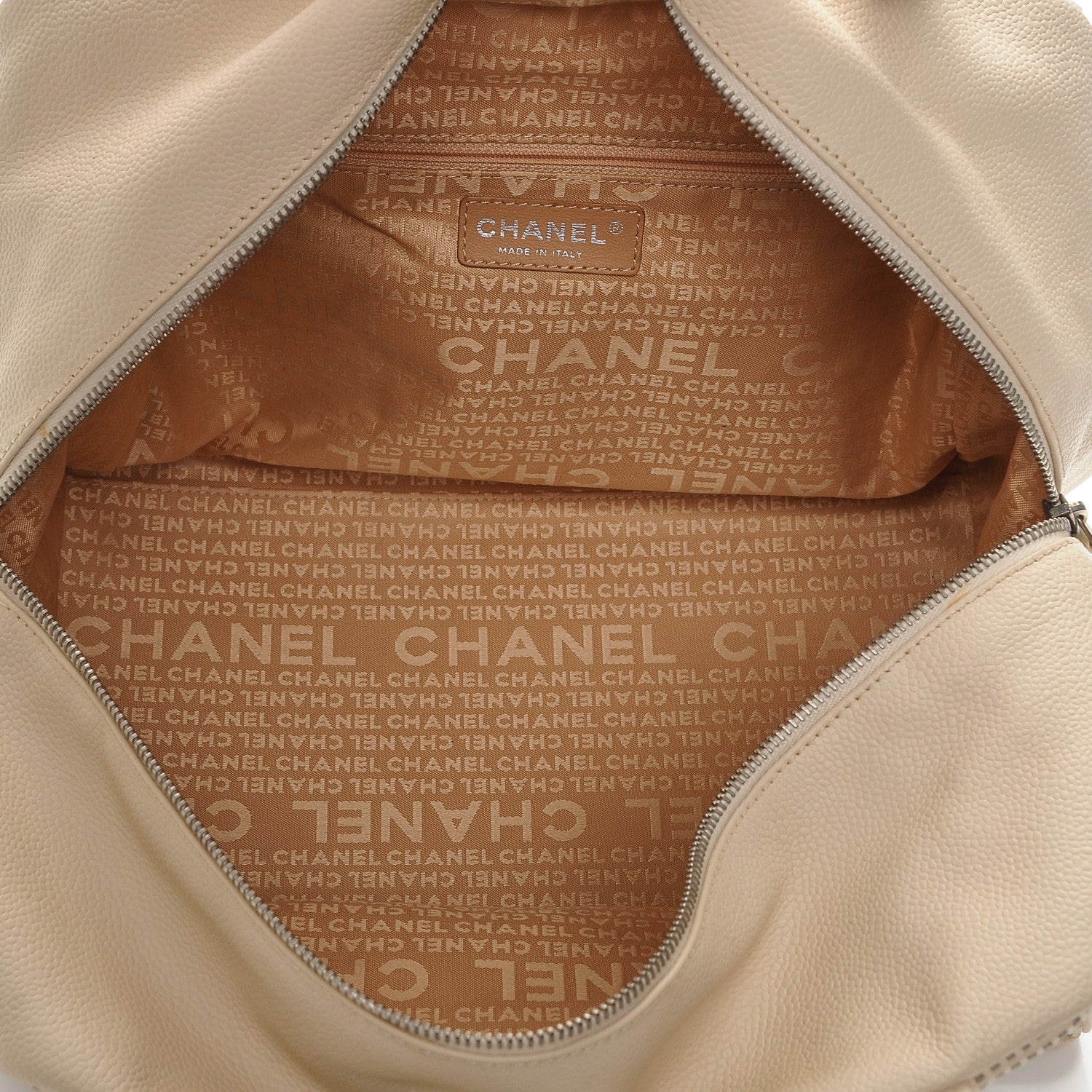 Chanel Caviar Perforated Bowler Beige 5 of 7