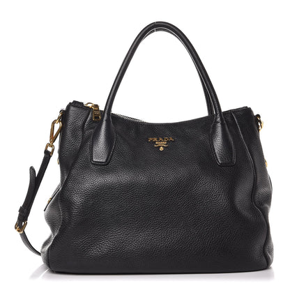 Prada Vitello Daino Tote Black 1 of 11