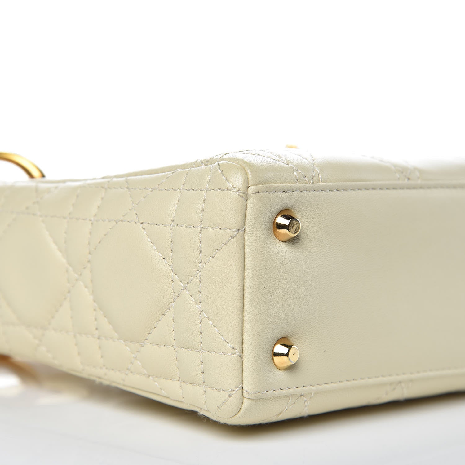 Christian Dior Lambskin Cannage Mini Lady Dior Light Beige 8 of 11