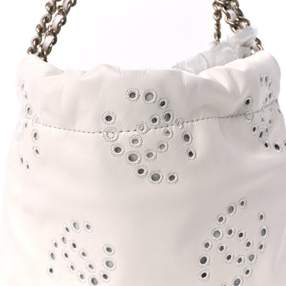 Chanel Shiny Calfskin Eyelet Mini  22  White 6 of 8