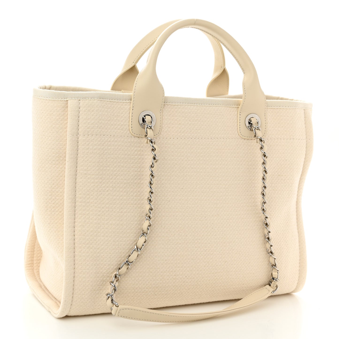 Mixed Fibers Small Deauville Tote White