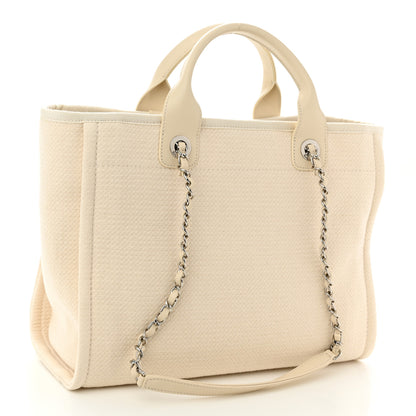 Chanel Mixed Fibers Small Deauville Tote White 4 of 11
