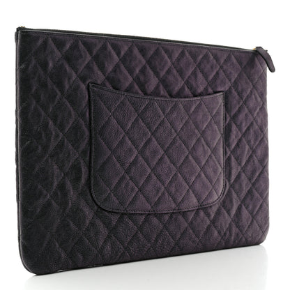 Chanel Iridescent Caviar Large Night by the C Pouch Clutch Black 3 of 9