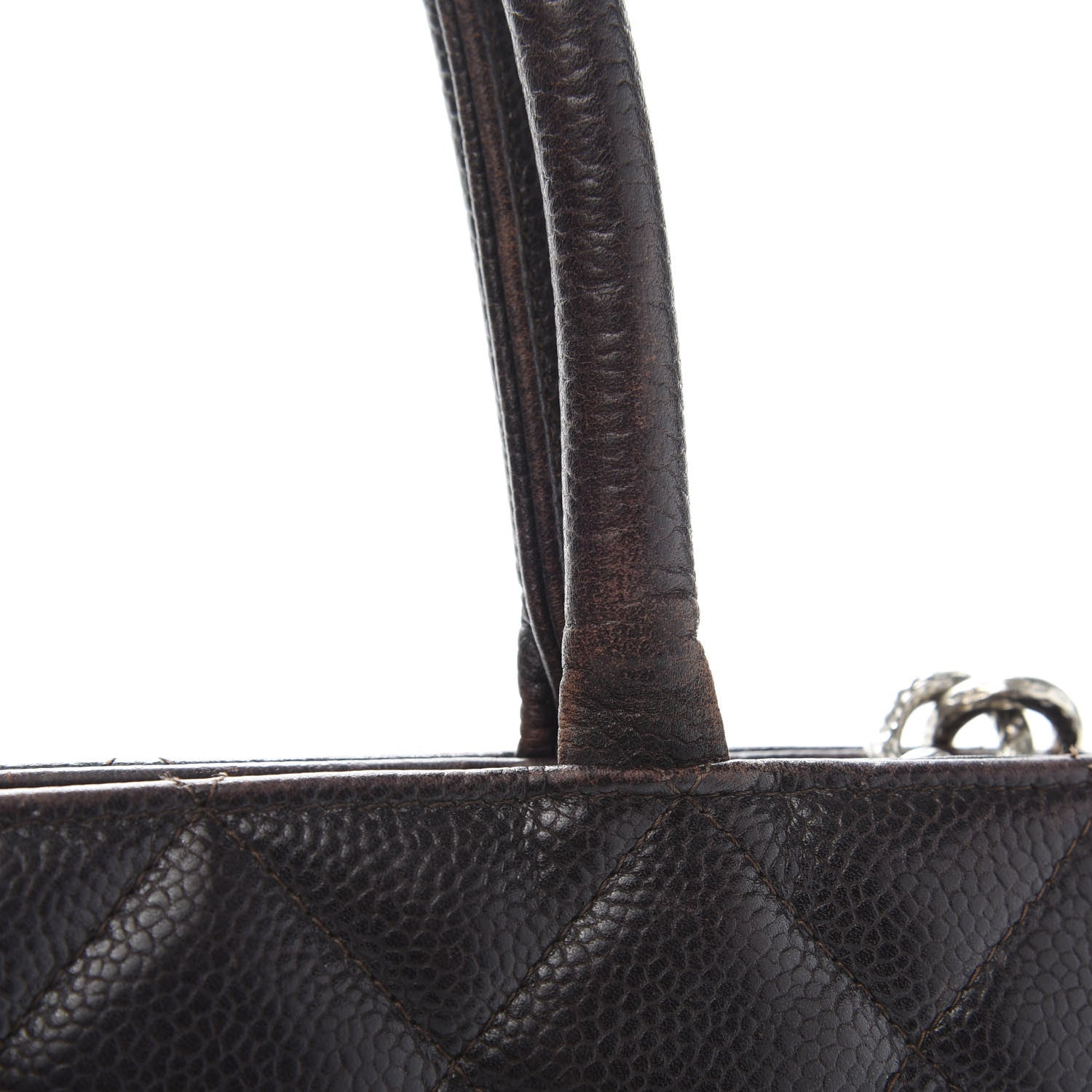 Chanel Caviar Quilted Medallion CC Tote Dark Brown 15 of 17