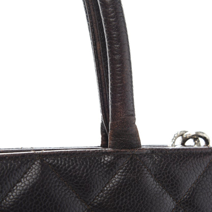 Chanel Caviar Quilted Medallion CC Tote Dark Brown 15 of 17