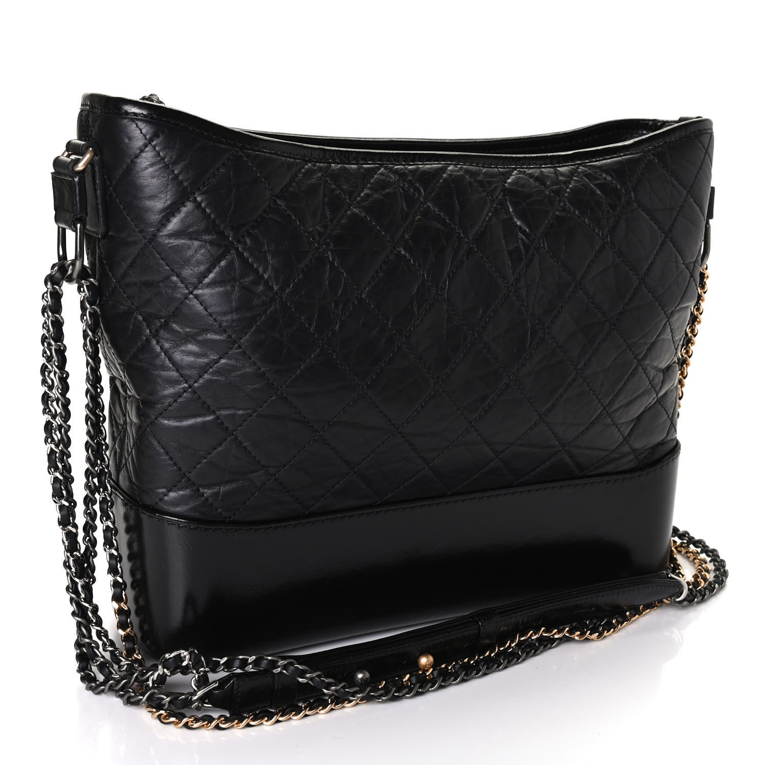 Chanel Aged Calfskin Quilted Medium Gabrielle Hobo Black 2 of 4
