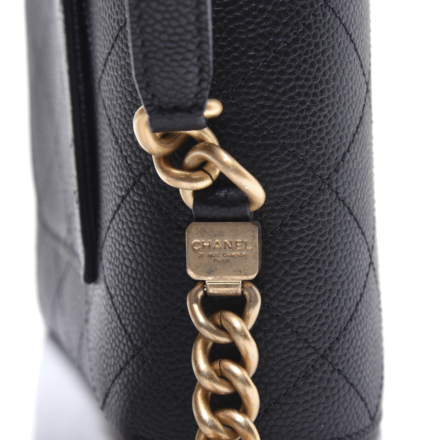 Chanel Caviar Diamond Stitched Small Top Handle Flap Black 17 of 18