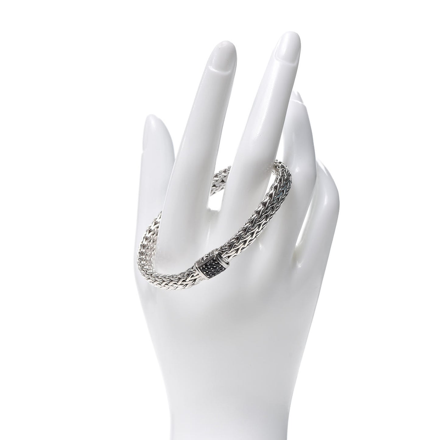 Sterling Silver Black Sapphire 9mm Classic Chain Bracelet