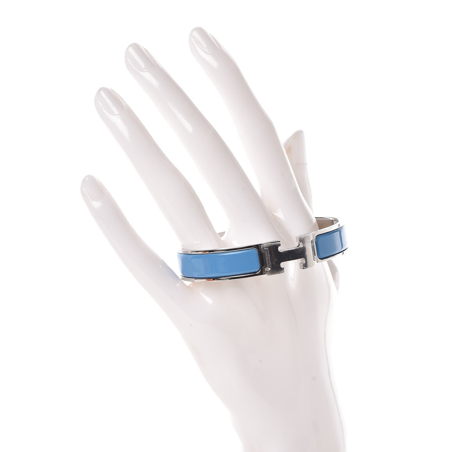 Hermes Enamel Narrow Clic Clac H Bracelet GM Bleu Cielo 2 of 5