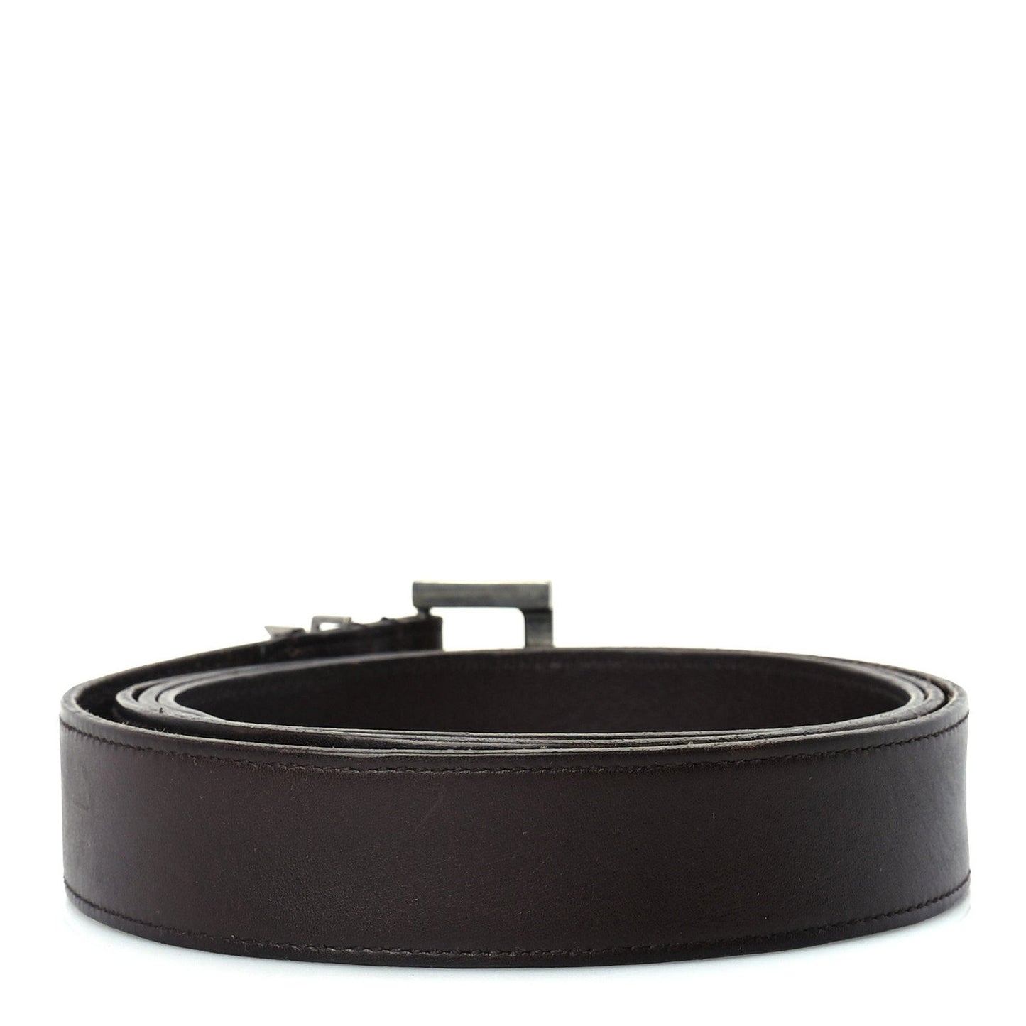 Smooth Calfskin Monogram Cassandre Square Buckle Belt 105 42  Oak Brown