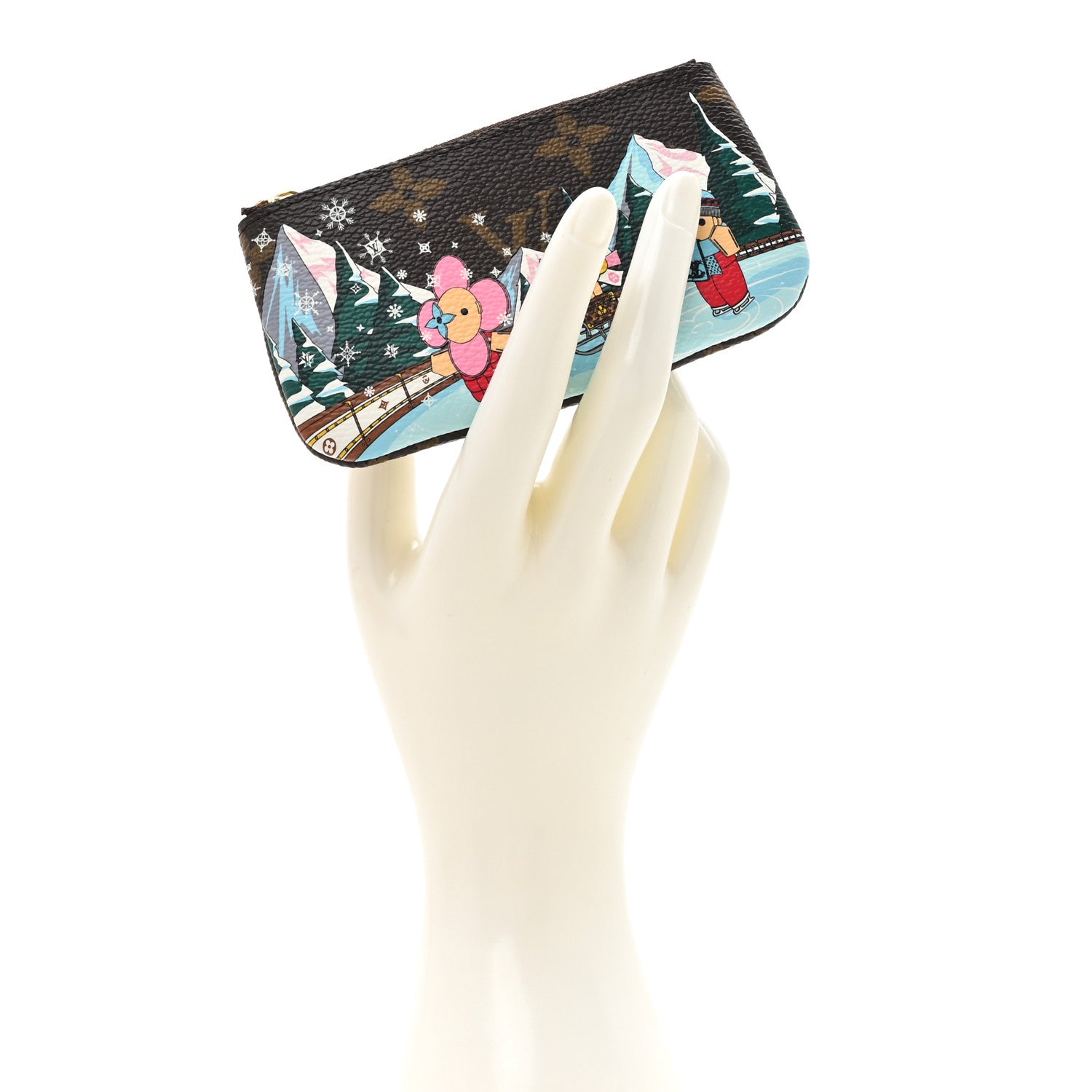 Louis Vuitton Monogram 2023 Christmas Animation Alpine Key Pouch Pink 2 of 8