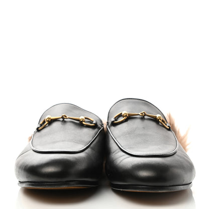 Gucci Calfskin Fur Womens Princetown Slippers 40 Black 2 of 10