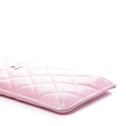 Chanel Iridescent Caviar Quilted Classic Flat Wallet Pouch Pink 6 of 9