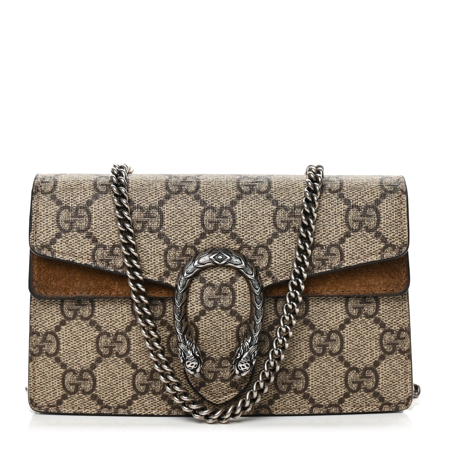 Gucci GG Supreme Monogram Super Mini Dionysus Shoulder Bag Taupe 1 of 11