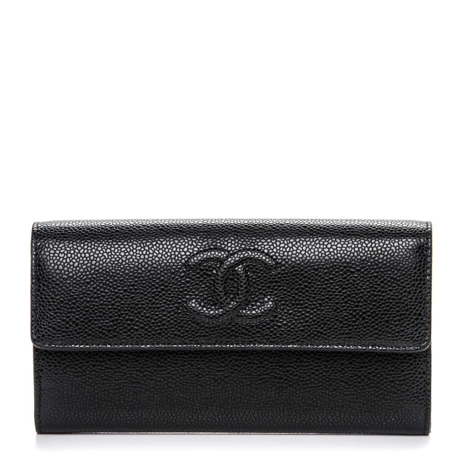 Chanel Caviar Timeless CC Large Gusset Flap Wallet Black 1 of 8