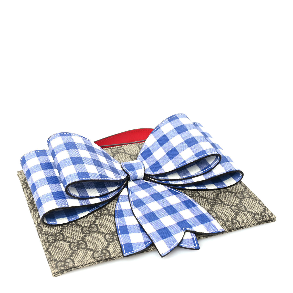 Gucci GG Supreme Monogram Bow Wristlet Blue White 4 of 6